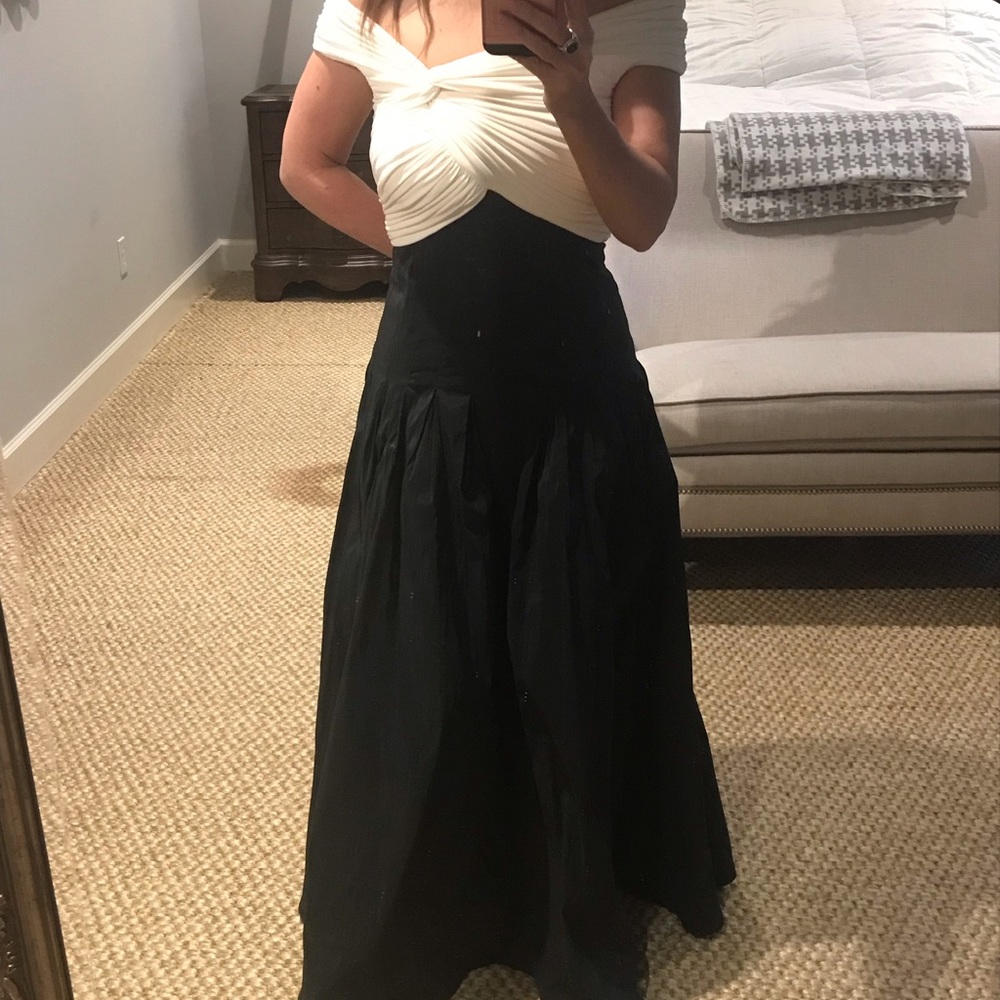 Tardashi back and ivory formal gown or prom dress